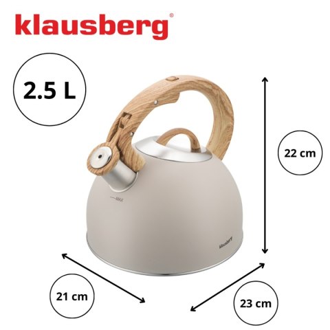 Czajnik z gwizdkiem Klausberg KB-7913 2,5L Beżowy