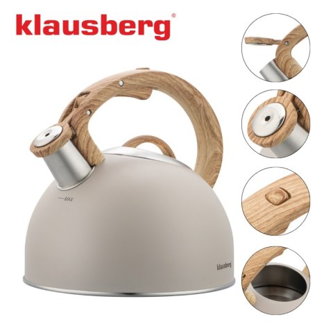 Czajnik z gwizdkiem Klausberg KB-7913 2,5L Beżowy