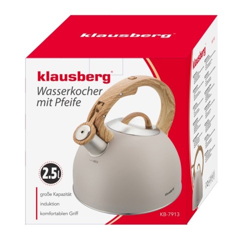 Czajnik z gwizdkiem Klausberg KB-7913 2,5L Beżowy