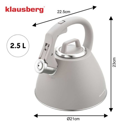Czajnik z gwizdkiem Klausberg KB-7953 2,5L Latte
