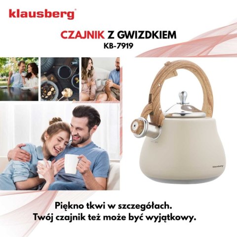 Czajnik z gwizdkiem Klausberg KB-7919 2,8L Beżowy