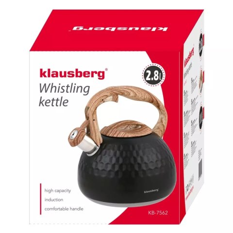 Czajnik z gwizdkiem Klausberg KB-7562 2,8L Czarny Diament
