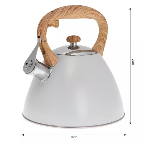 Czajnik 3,0L z gwizdkiem Klausberg KB-7264 Jasny Szary