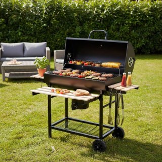 DUŻY GRILL WĘGLOWY NA KÓŁKACH Z PÓŁKAMI KLAUSBERG KB-9033