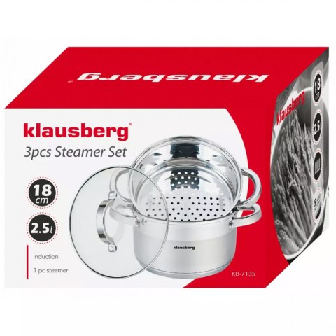 Garnek do gotowania na parze Klausberg KB-7135 18 cm 3 elementy