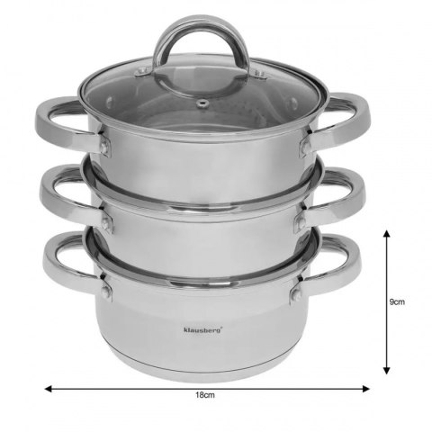Garnek do gotowania na parze Klausberg KB-7136 18 cm 4 elementy