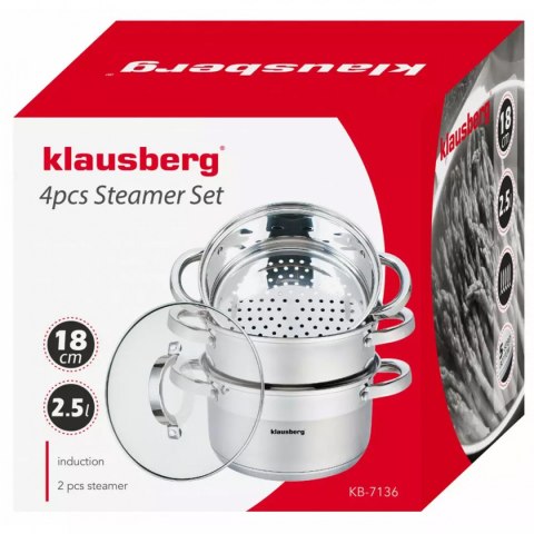Garnek do gotowania na parze Klausberg KB-7136 18 cm 4 elementy