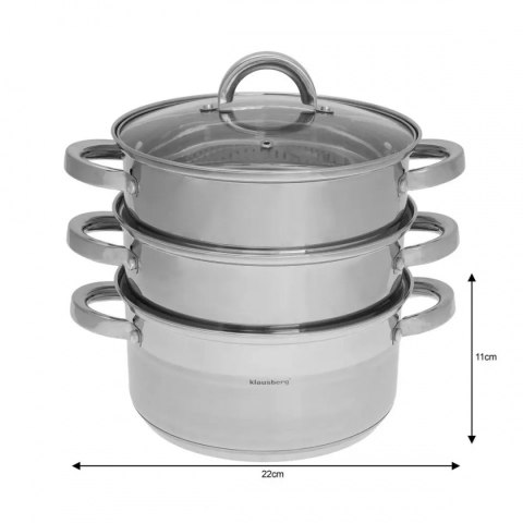 Garnek do gotowania na parze Klausberg KB-7142 22 cm 4 elementy
