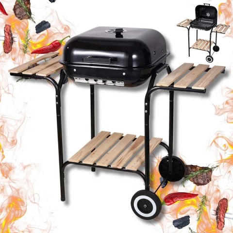 Grill węglowy na kółkach z półkami Kinghoff KH-2034