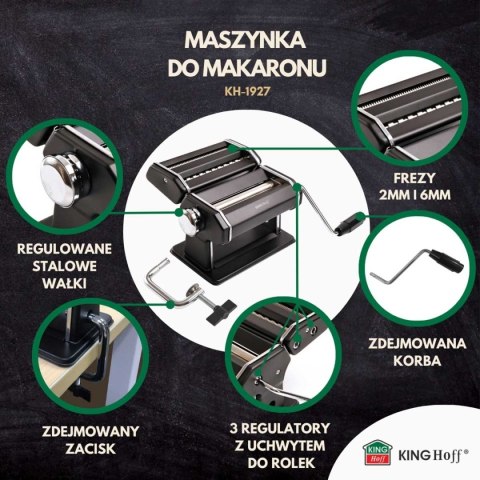 Maszynka do makaronu Kinghoff KH-1927 ręczna ze stali nierdzewnej