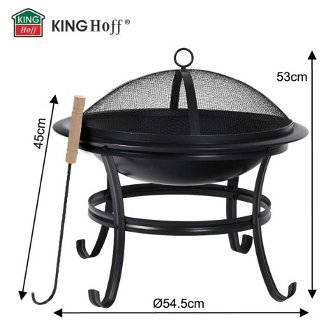 Palenisko ogrodowe 54 cm z pokrywą Kinghoff KH-2030