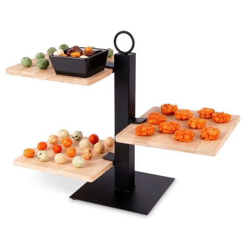 Patera 3-poziomowa Loft z bambusowymi tacami i miseczką 32 cm
