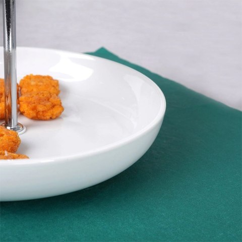 Patera porcelanowa piętrowa Alpina 2-poziomowa na przekąski i sosy