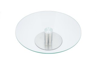 Patera obrotowa Kinghoff KH-4014 30 cm ze szkła i stali nierdzewnej