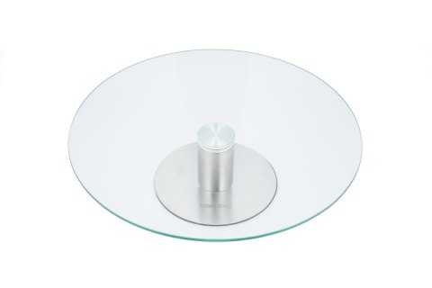Patera obrotowa Kinghoff KH-4014 30 cm ze szkła i stali nierdzewnej