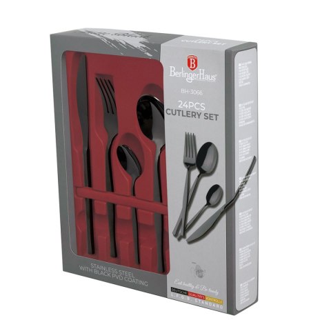 Zestaw sztućców Berlinger Haus BH-3066 24 el. Shiny Black – dla 6 osób