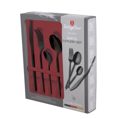 Zestaw sztućców Berlinger Haus BH-3069 24 el. Shiny Black – dla 6 osób