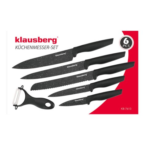 Zestaw noży kuchennych Klausberg KB-7613 5 noży + obieraczka marmurkowa