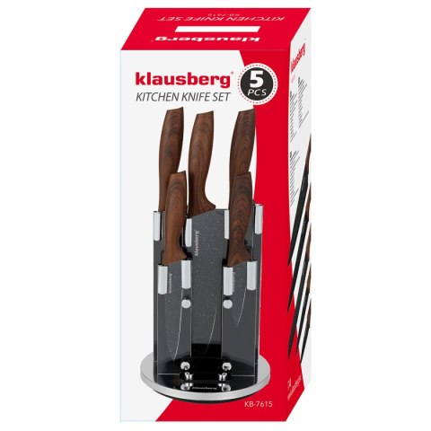 Zestaw noży kuchennych Klausberg KB-7615 5 noży w obrotowym stojaku