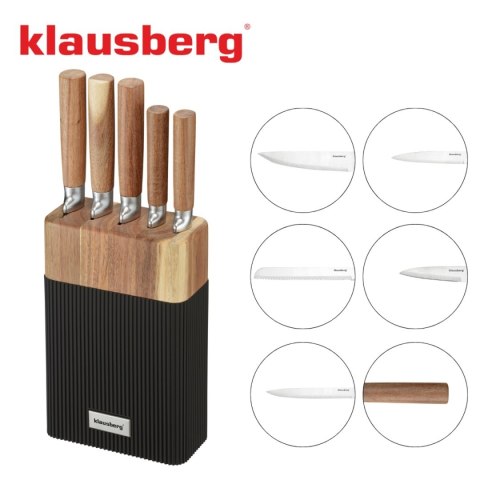 Zestaw noży Klausberg KB-7981 w bloku akacjowym 5 noży