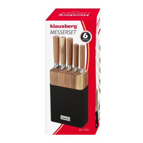 Zestaw noży Klausberg KB-7981 w bloku akacjowym 5 noży