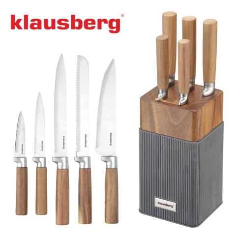 Zestaw noży Klausberg KB-7983 w bloku akacjowym 5 noży