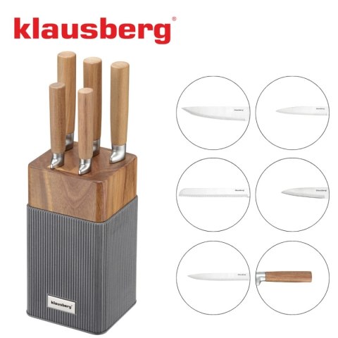 Zestaw noży Klausberg KB-7983 w bloku akacjowym 5 noży