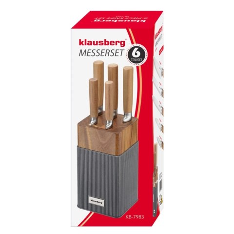 Zestaw noży Klausberg KB-7983 w bloku akacjowym 5 noży