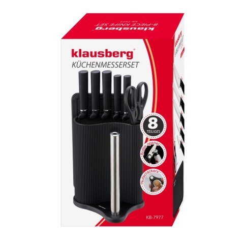 Zestaw noży Klausberg KB-7977 ze stojakiem, deską i uchwytem na ręcznik