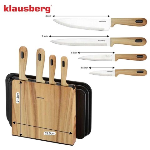 Zestaw noży i desek kuchennych Klausberg KB-9037 ze stojakiem