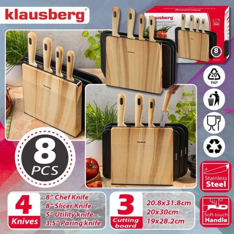 Zestaw noży i desek kuchennych Klausberg KB-9037 ze stojakiem
