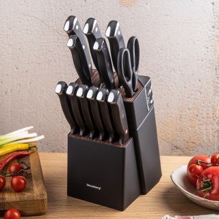 Zestaw noży Klausberg KB-7985 w bloku z ostrzałką 13 elementów